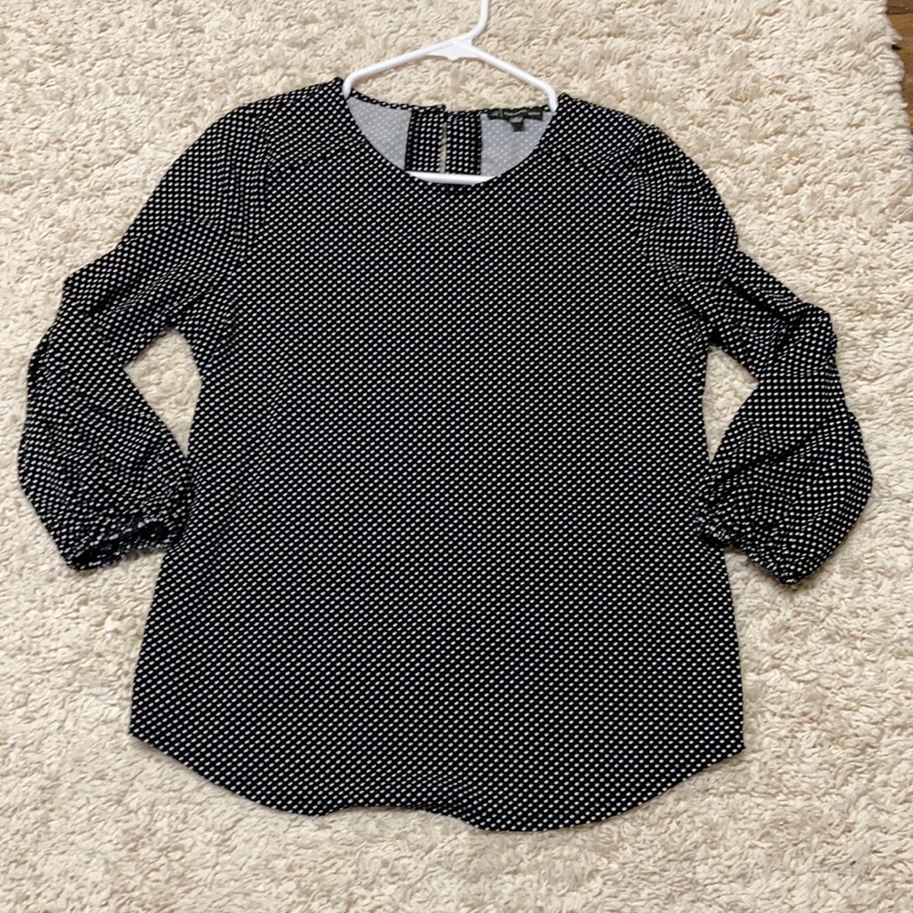 Black polka dot blouse